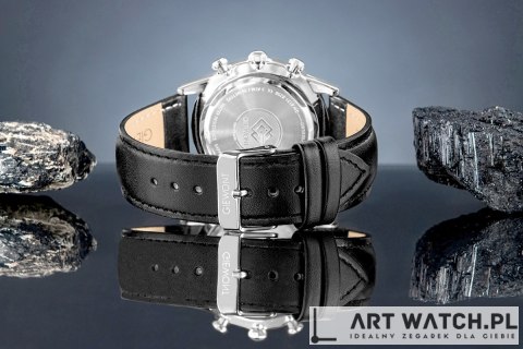 Zegarek Męski Giewont Chronograph Sapphire Czarno Niebieski GW5630-A3