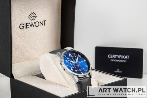 Zegarek Męski Giewont Chronograph Sapphire Czarno Niebieski GW5630-A3