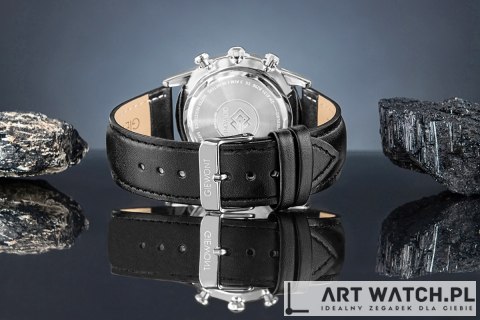 Zegarek Męski Giewont Chronograph Sapphire Czarno Srebrny GW5630-A2