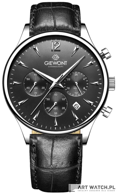 Zegarek Męski Giewont Chronograph Sapphire Czarno Srebrny GW6310-A2
