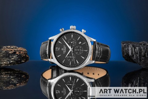 Zegarek Męski Giewont Chronograph Sapphire Czarno Srebrny GW6310-A2