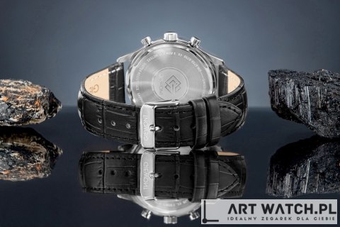 Zegarek Męski Giewont Chronograph Sapphire Czarno Srebrny GW6310-A2
