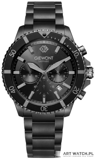 Zegarek Męski Giewont Chronograph Sapphire Czarno Tytanowy GW3970-B1
