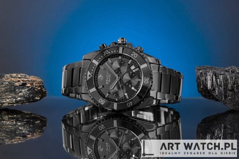 Zegarek Męski Giewont Chronograph Sapphire Czarno Tytanowy GW3970-B1