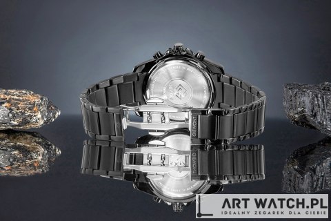 Zegarek Męski Giewont Chronograph Sapphire Czarno Tytanowy GW3970-B1
