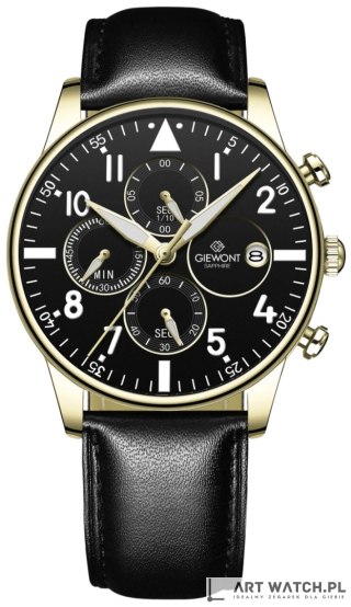 Zegarek Męski Giewont Chronograph Sapphire Czarno Złoty GW5630-A4