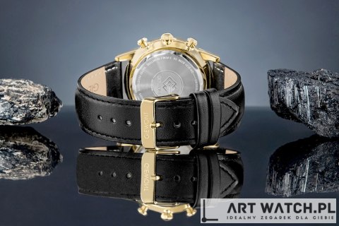 Zegarek Męski Giewont Chronograph Sapphire Czarno Złoty GW5630-A4