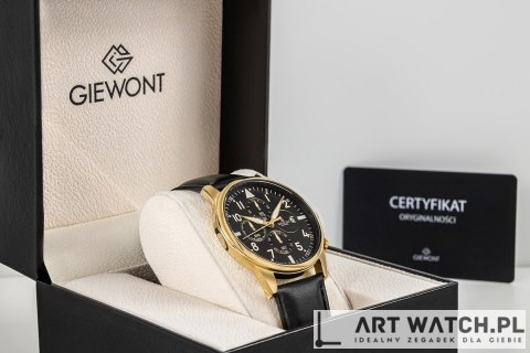 Zegarek Męski Giewont Chronograph Sapphire Czarno Złoty GW5630-A4
