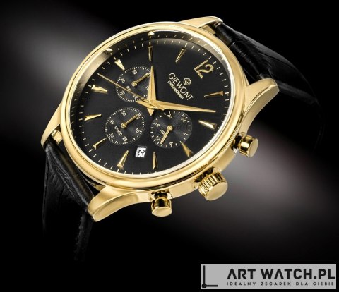 Zegarek Męski Giewont Chronograph Sapphire Czarno Złoty GW6310-A4