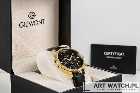 Zegarek Męski Giewont Chronograph Sapphire Czarno Złoty GW6310-A4