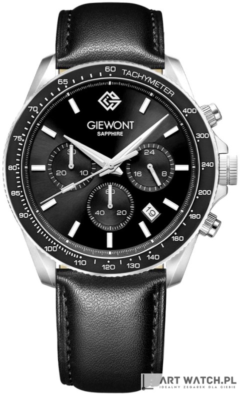 Zegarek Męski Giewont Chronograph Sapphire Czarny GW3520-A4