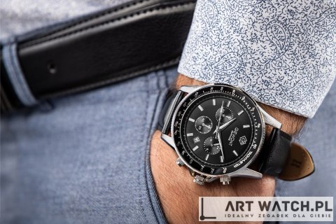 Zegarek Męski Giewont Chronograph Sapphire Czarny GW3520-A4