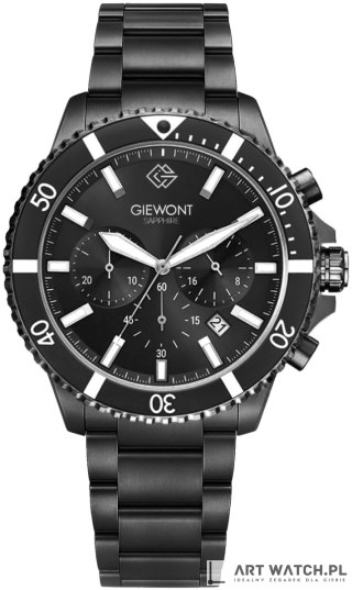 Zegarek Męski Giewont Chronograph Sapphire Czarny GW3970-B4
