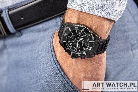 Zegarek Męski Giewont Chronograph Sapphire Czarny GW3970-B4