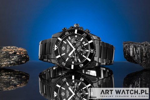 Zegarek Męski Giewont Chronograph Sapphire Czarny GW3970-B4