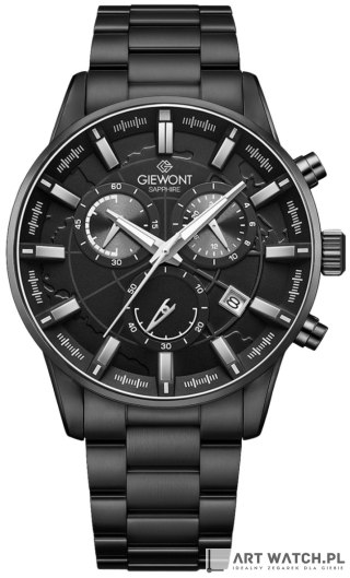 Zegarek Męski Giewont Chronograph Sapphire Czarny GW4580-B1