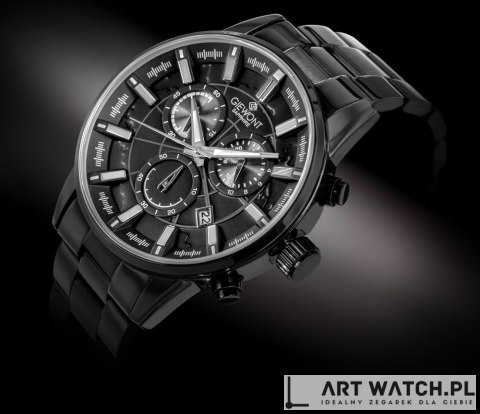 Zegarek Męski Giewont Chronograph Sapphire Czarny GW4580-B1