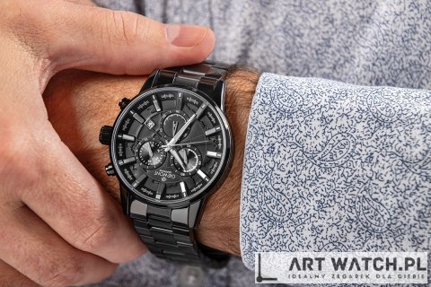Zegarek Męski Giewont Chronograph Sapphire Czarny GW4580-B1