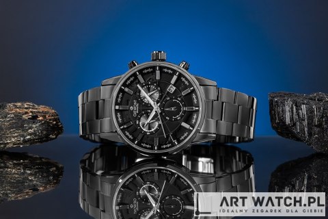 Zegarek Męski Giewont Chronograph Sapphire Czarny GW4580-B1