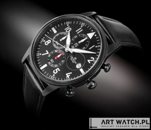 Zegarek Męski Giewont Chronograph Sapphire Czarny GW5630-A1