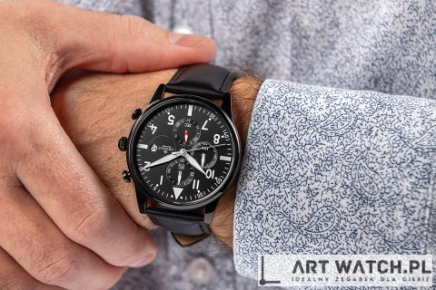 Zegarek Męski Giewont Chronograph Sapphire Czarny GW5630-A1