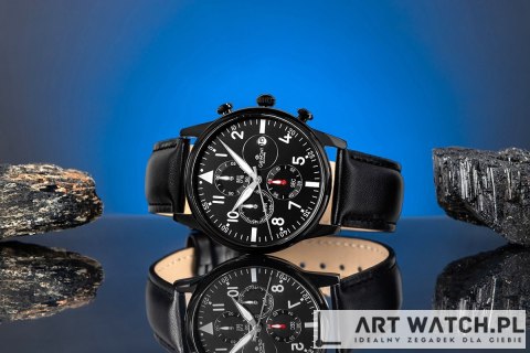 Zegarek Męski Giewont Chronograph Sapphire Czarny GW5630-A1