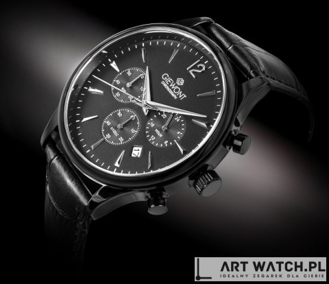 Zegarek Męski Giewont Chronograph Sapphire Czarny GW6310-A1