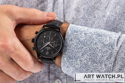 Zegarek Męski Giewont Chronograph Sapphire Czarny GW6310-A1