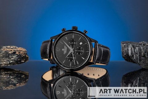 Zegarek Męski Giewont Chronograph Sapphire Czarny GW6310-A1