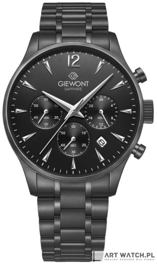 Zegarek Męski Giewont Chronograph Sapphire Czarny GW6310-B1