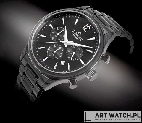 Zegarek Męski Giewont Chronograph Sapphire Czarny GW6310-B1