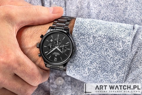 Zegarek Męski Giewont Chronograph Sapphire Czarny GW6310-B1