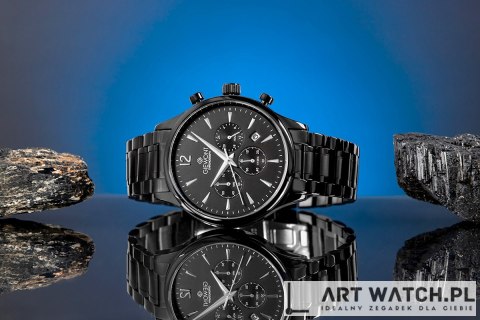 Zegarek Męski Giewont Chronograph Sapphire Czarny GW6310-B1