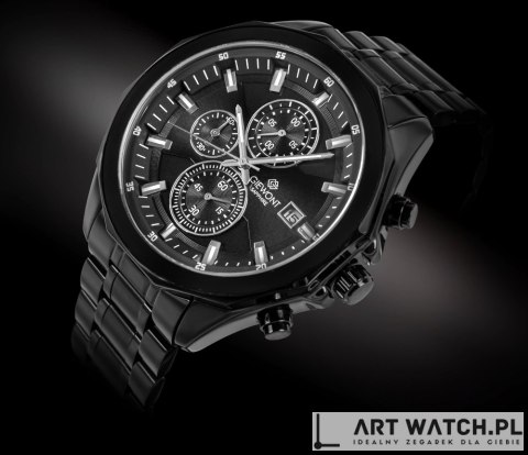 Zegarek Męski Giewont Chronograph Sapphire Czarny GW7290-B1