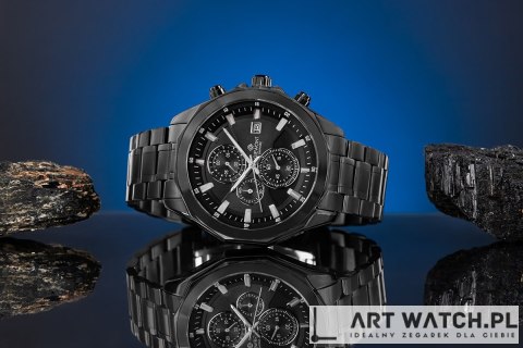 Zegarek Męski Giewont Chronograph Sapphire Czarny GW7290-B1
