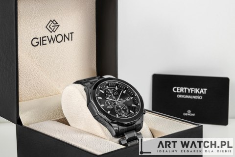 Zegarek Męski Giewont Chronograph Sapphire Czarny GW7290-B1