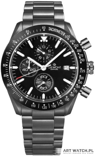 Zegarek Męski Giewont Chronograph Sapphire Czarny GW8720-B1