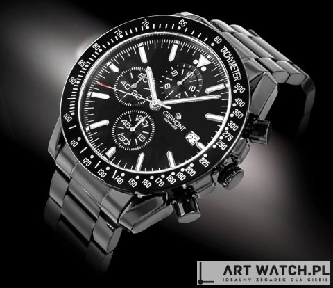 Zegarek Męski Giewont Chronograph Sapphire Czarny GW8720-B1