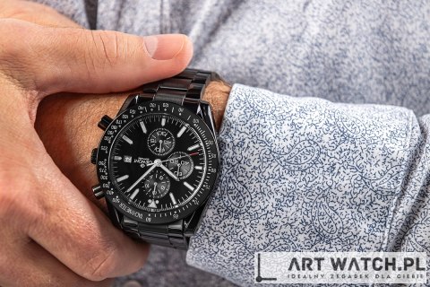 Zegarek Męski Giewont Chronograph Sapphire Czarny GW8720-B1