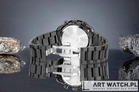 Zegarek Męski Giewont Chronograph Sapphire Czarny GW8720-B1