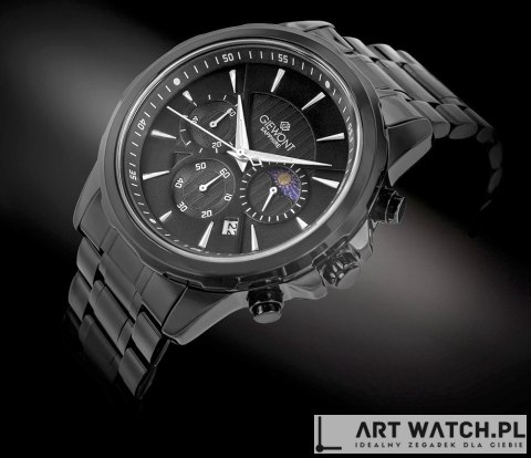 Zegarek Męski Giewont Chronograph Sapphire Czarny GW9460-B1