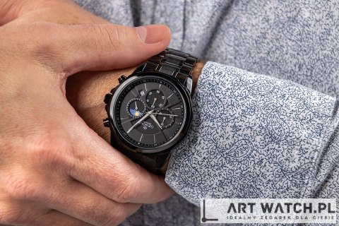 Zegarek Męski Giewont Chronograph Sapphire Czarny GW9460-B1