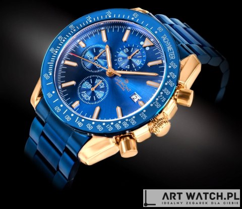 Zegarek Męski Giewont Chronograph Sapphire Niebiesko Miedziany GW8720-B5