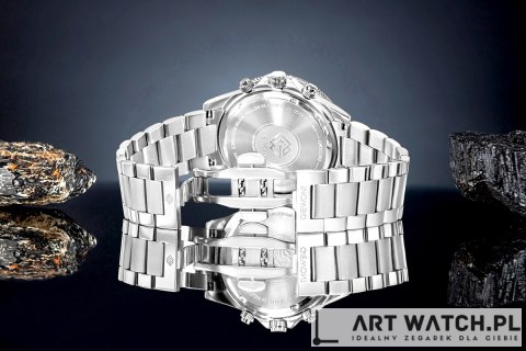 Zegarek Męski Giewont Chronograph Sapphire Srebrno Czarny GW3520-B2