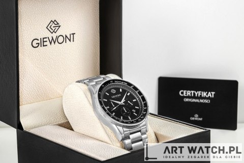 Zegarek Męski Giewont Chronograph Sapphire Srebrno Czarny GW3520-B2