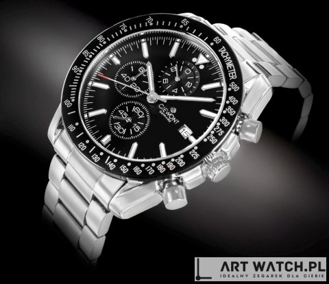 Zegarek Męski Giewont Chronograph Sapphire Srebrno Czarny GW8720-B2