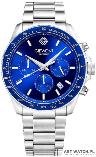 Zegarek Męski Giewont Chronograph Sapphire Srebrno Niebieski GW3520-B3