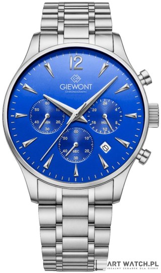Zegarek Męski Giewont Chronograph Sapphire Srebrno Niebieski GW6310-B3