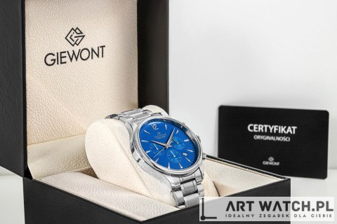 Zegarek Męski Giewont Chronograph Sapphire Srebrno Niebieski GW6310-B3