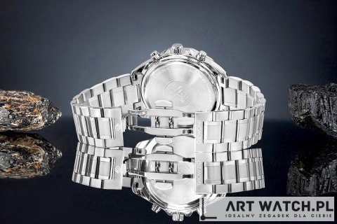 Zegarek Męski Giewont Chronograph Sapphire Srebrno Niebieski GW7290-B3